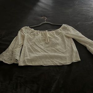 Cute flare bell sleeve off the shoulder blouse